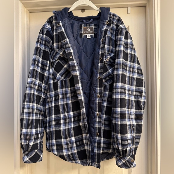 Legendary Outfitters Men's Hooded Cotton Flannel Shirt Jacket Plaid size L - Picture 1 of 8